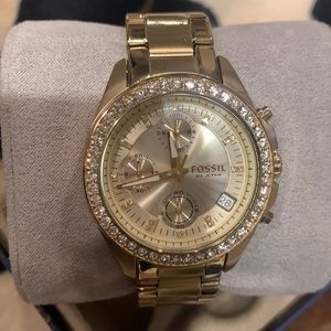 Fossil Boyfriend Watch with Diamonds